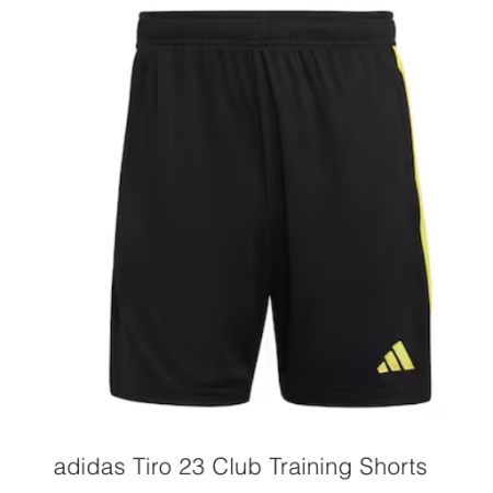 Adidas Tiro 23 Shorts (black with yellow logo) 