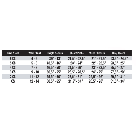 SIZE CHART 